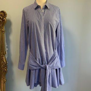 Derek Lam 10 Crosby Blue Striped Shirt Dress